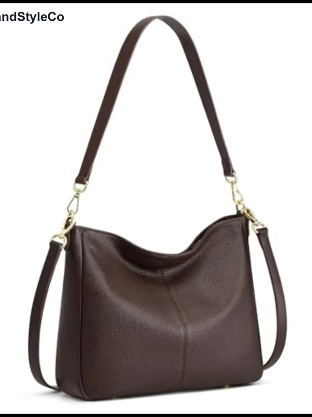 Genuine Leather Crossbody Bag Hobo with 2 Straps Large Capacity